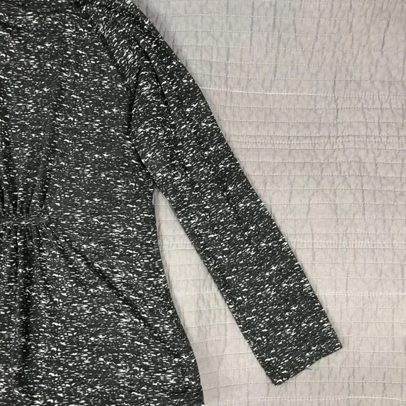 4/$15 Waterfall Cardigan Women Large Black Heather T Shirt Knit Waterfall Jacket - Picture 16 of 16